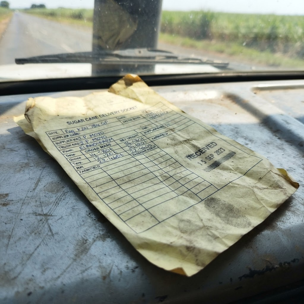Delivery note docket photographed for consignment L-40199